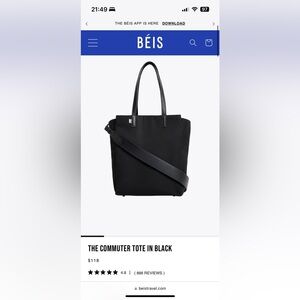 Beis Commuter Tote Black